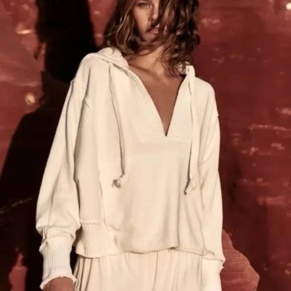 Free People Tops - Free People Cream Hoodie